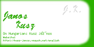 janos kusz business card